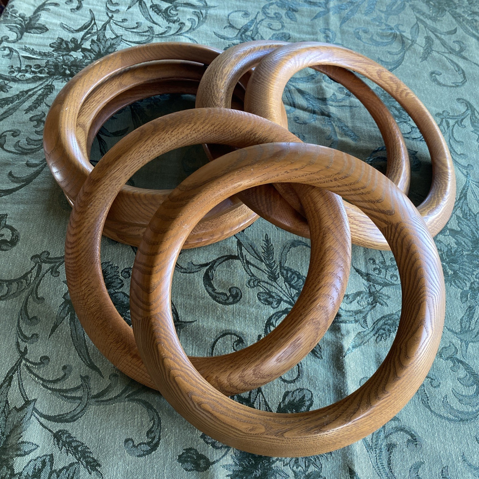 7 Vintage Bard's #782 Oak Wood  Round Plate Frames 10"