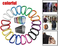 10 PCS Aluminum Carabiner D Shape Spring Clip Snap Key Hook Keychain Buckle New