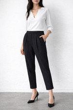 Babaton Pant XS Black Cohen Pull On Crepe Slim Ankle Crop Stretch Career Aritzia
