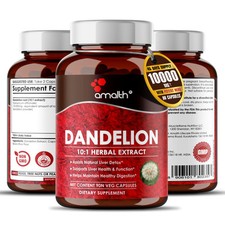 Dandelion Root Taraxacum Officinale 10000mg Capsules - 90 Count Liver Supplement