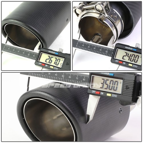 PAIR 2.5"PIPING 3.5"OUTLET CARBON FIBER PATTERN HIGH FLOW MUFFLER EXHAUST TIPS - Picture 5 of 5