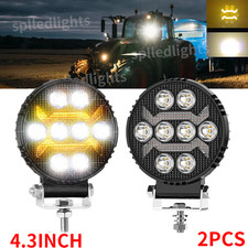 2PC 150W Tractor Round LED Headlight 12V-24V IP68 LED Work Light fit Various JCB