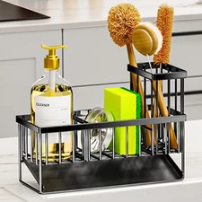  Sturdy Metal Kitchen Sink Rack, Self-draining Kitchen Sink Manager drain rack