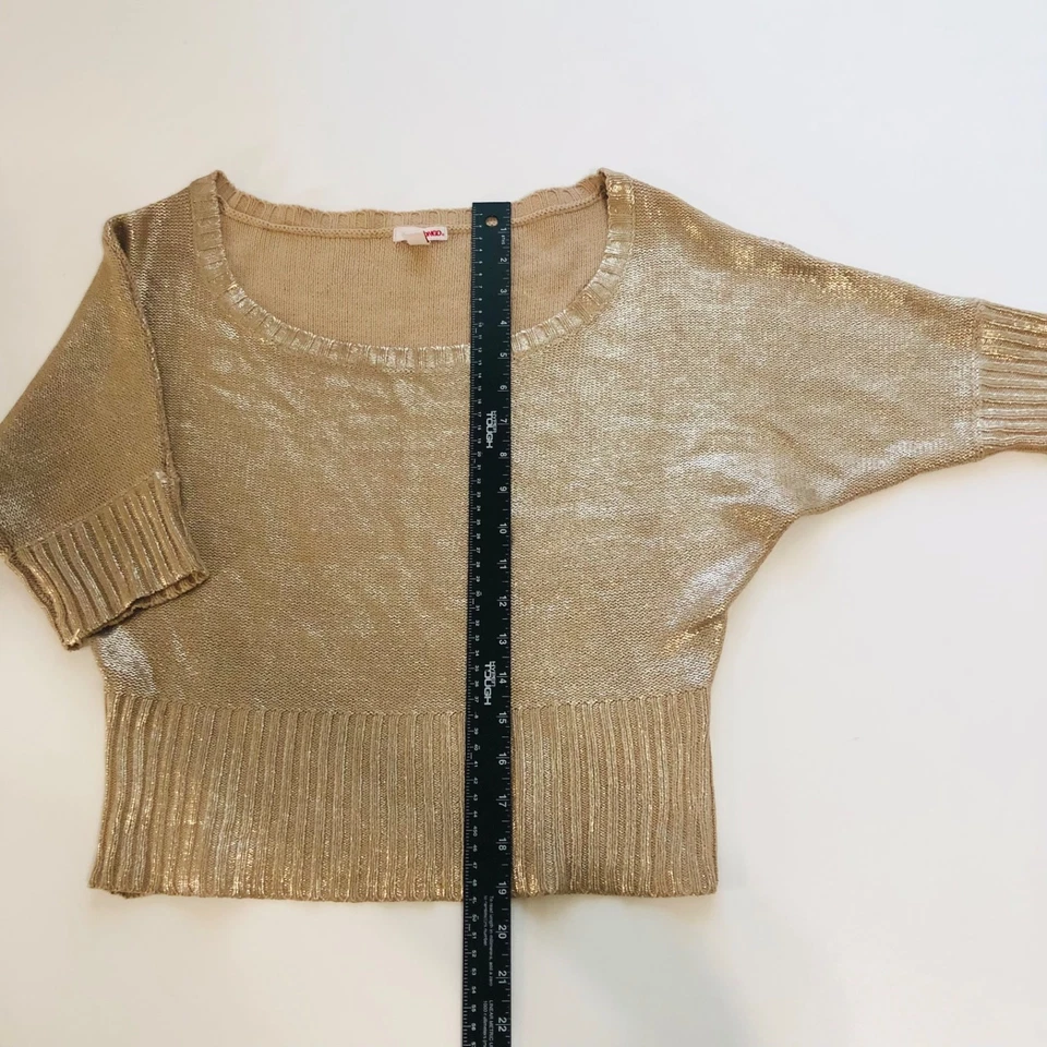 Bongo Gold Shiny Women’s Sweater Size XL Half Sleeve - Image 3 of 4