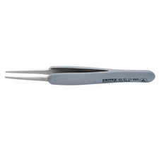 4 In. Premium Stainless Steel Precision Tweezers-Blunt Tips-Esd Rubber Handles