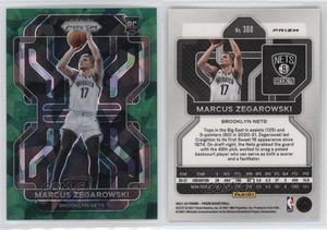 2021-22 Panini Prizm Green Ice Prizm Marcus Zegarowski #300 Rookie RC