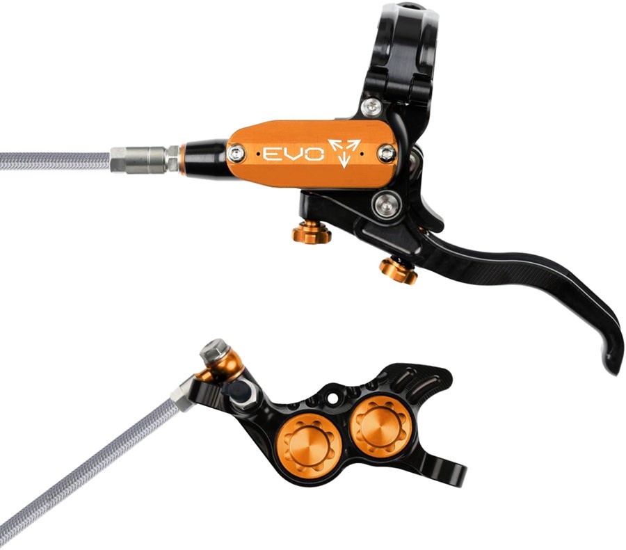 Hope EVO GR4 4-Piston Hydraulic Disc Brake Set - Left Post Mount, Braided Hose