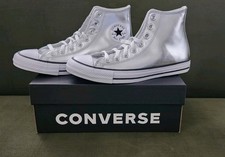 Converse Chuck Taylor All Star CTAS Hi Unisex Metallic Silver Shoes W 7 M 5