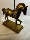 VTG Brass Carousel Horse On Brass Base 10.5”T 9” L 3.5” W — photo 4
