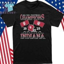 Official Indiana Hoosiers 2025 Big Ten Football Champions Flags Shirt