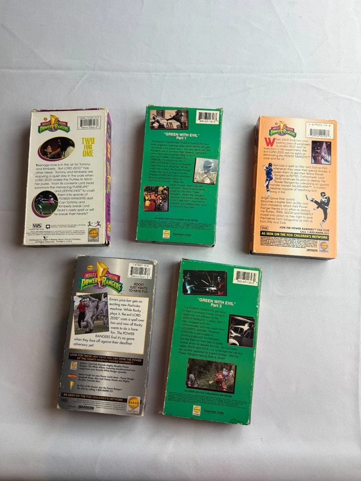 Mighty Morphin Power Rangers VHS Lot Of 5:2For 1/Putty On The Brain/Green Ranger - Image 4 of 4