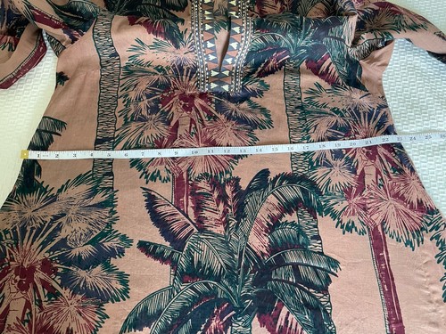 Emporio Sirenuse Positano Nile-Print Cotton Caftan Size 42/ 6 Breathable - Picture 8 of 10