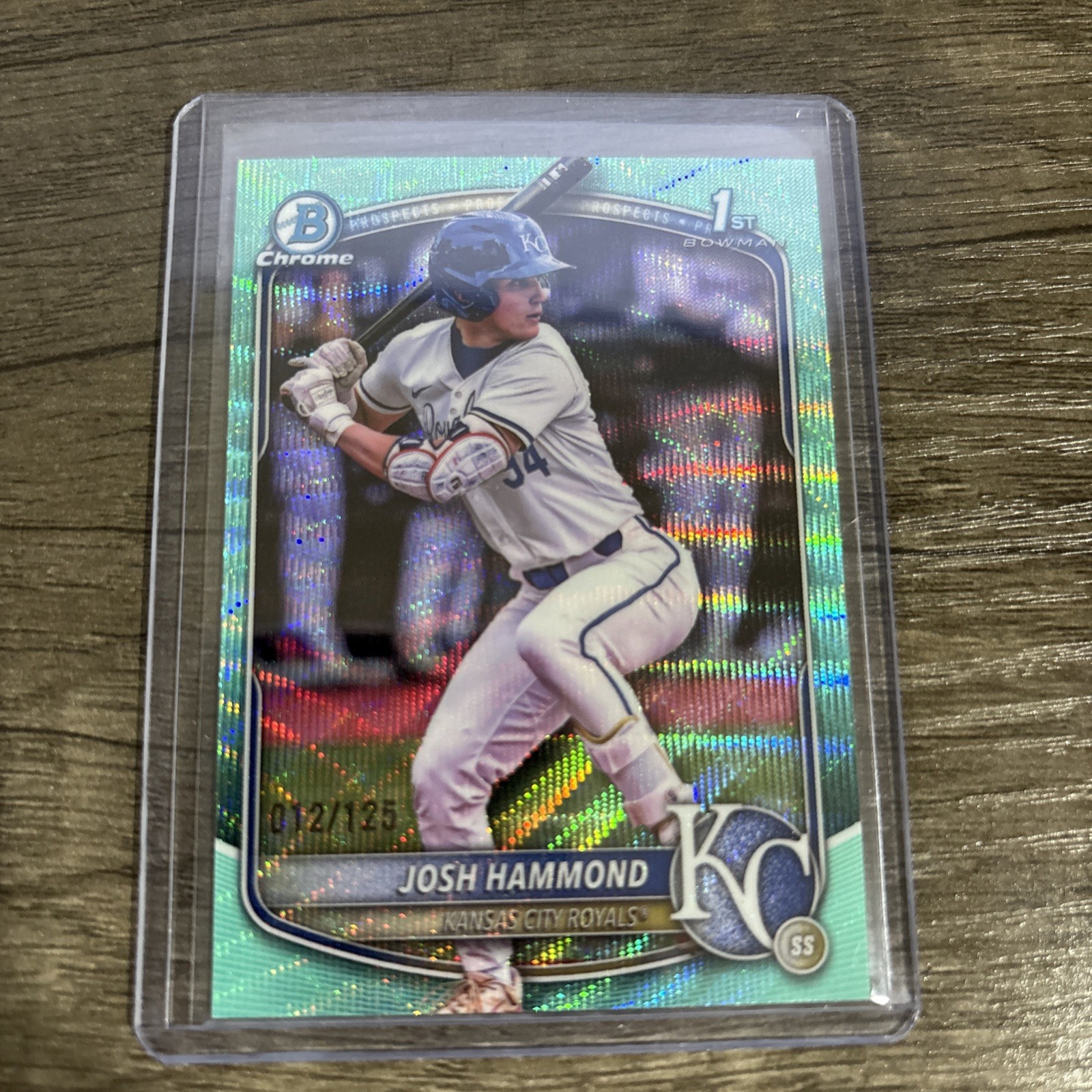 Josh Hammond 2025 Bowman Draft - 1st Chrome Aqua Wave /125 - Royals #BDC-185