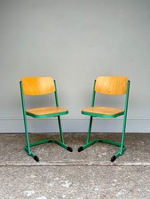 🚚 We Deliver - A Pair of Vintage German Plywood Stacking Chairs - Cafe Bar