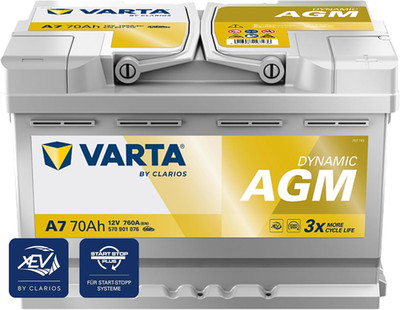 VARTA Automotive DYNAMIC AGM (A7) 12V 70Ah 760A - Nassbatterie Für Start-Stopp S