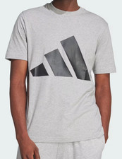 adidas Men's Grey Heather Essentials Big Logo Tee JE8948 Size M - NWT