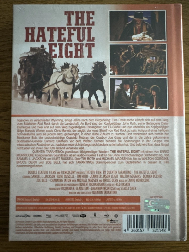 THE HATEFUL EIGHT - LTD. MEDIABOOK NR. 314 (COVER B) BLU RAY + DVD NEU & OVP - Bild 2 von 2