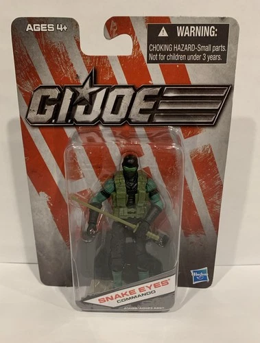G I Joe 2011 DOLLAR GENERAL, GREEN SUIT SNAKE EYES Variant, 3.75”, New, MOSC