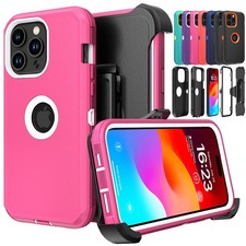 Case Shockproof Cover Belt Clip Holster For iPhone 15 14 Pro Max 13 12 11 XR