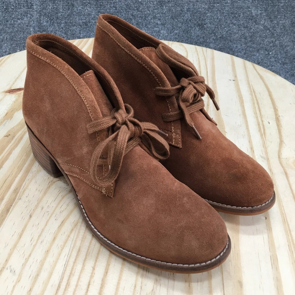 Botas Diba para Mujer 8 Informales Desierto Tacones Bloque Botín al Tobillo Marrón Gamuza Con Cordones Foto 3 de 4