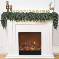 Christmas Norfolk Pine Garland Artificial Real Touch Greenery Garland For Mantle