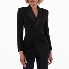 Saint Laurent Grain De Poudre Tuxedo Jacket, Brand Size 36 US Size 4