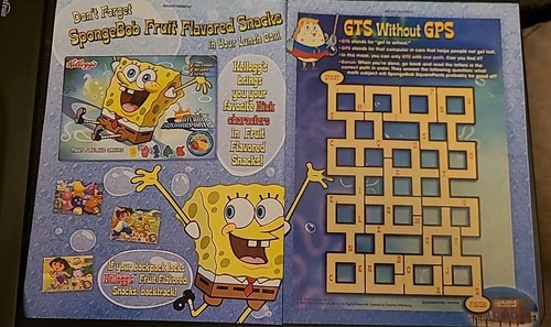 Spongebob Squarepants Atlantis Fruit Snacks Print Ad 2007 16x11 Great To Frame - Picture 1 of 1