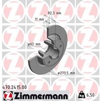 2X Zimmermann 470.2415.00 Bremsscheibe FüR Renault Laguna BG0 1 KG0 1