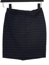 Uniqlo Women's Midi Skirt XS Blue Cotton with Elastane, Polyester A-Line