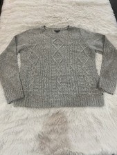 Eddie Bauer Women  s Grey Long Sleeve Sweater Large