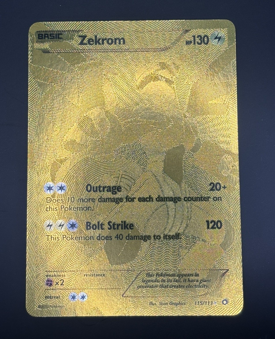 how much is a gold zekrom pokemon card worth Pokemon Card Zekrom Gold Plastic Card Custom Made Trading Card Gift Present German Limited