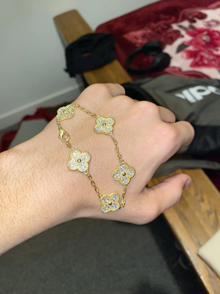 Gold Plated Moisanite Diamond Bracelet 925 Sterling Silver - Image 2 of 4