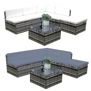 Details About Modern Rattan Table Sofa Couch Set Garden Patio Pool Furniture Lounge Chair Desk
