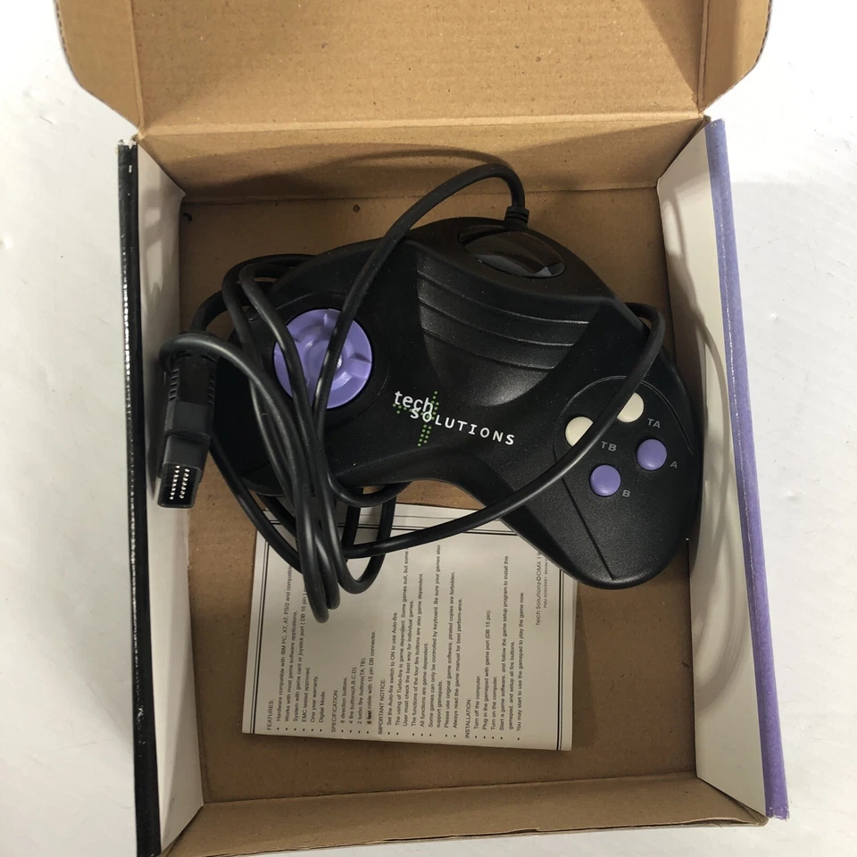 Tech Solutions Six-Button Analog Gamepad Model TS62D IBM PC-AT - Image 3 of 4