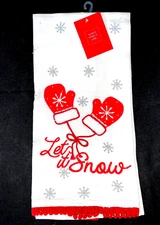 NEW!  2 pk ChRiStMas "Let it Snow" "North Spruce Lane" Kitchen TOWELS  NWT