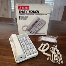 Vintage 1989 Unisonic Large Buttons Easy Touch Telephone Landline w Box 9171AG