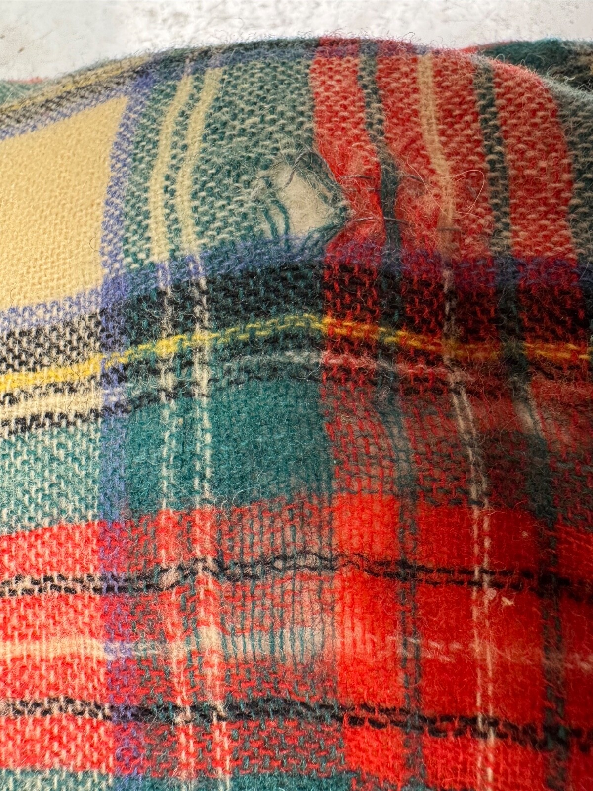 Hand Made Vintage Tea Cozy Era 1940's Red/Cream wool plaid