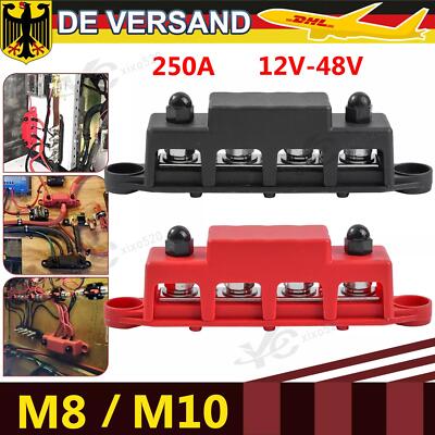 250A Sammelschiene Verteilerblock 12V-48V BusBar Box M8 M10 Stromverteilerblöcke