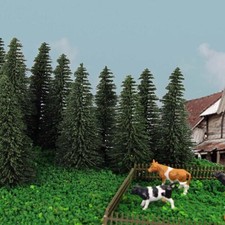 30Stk. Spur H0 8cm tiefe grüne Kiefern vorbildliches Modelbahn Layout Dekoration