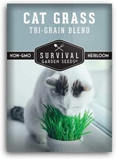 Cat Grass Seeds Non-GMO Heirloom Indoor Outdoor Grow Kit w/ Guide