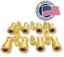 Carpet Cleaning - Brass 1/4" Quick Disconnect for Wand Hoses (Set of 8)