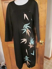 "Vince Camuto" - Women's Black Flowered Dress - Large - "NEW" with Tags!