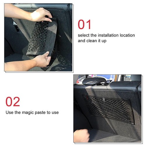 31.5x9.8" Trunk Cargo Seat Mesh Storage Elastic String Net Organizer Pouch Bag - Picture 10 of 13