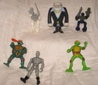 Vintage 6 assorted action figures Ninja Turtles, Lego Bionicles, Flush away