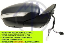 SPECCHIO SPECCHIETTO RETROVISORE ELETTRICO DX PER CITROEN C4 CACTUS 2018 IN POI