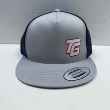 TG Trucker Snapback Hat Gray YuPoong The Classics Mesh Back Snap Back Hat