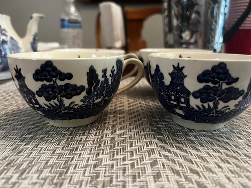 4 Willow Blue  Cups By Johnson Brothers, Made In ENGLAND