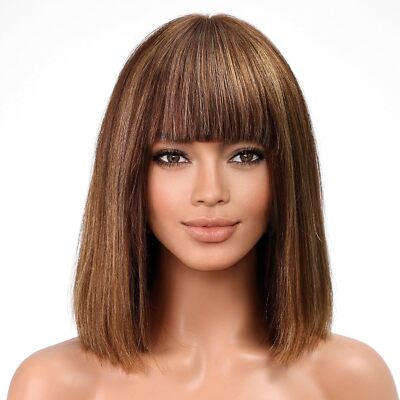 Human Hair Straight Bob Wig 10 Inch 10inch Black Ready To Go Glueless Silk Straight Bob HD Lace  main image 3