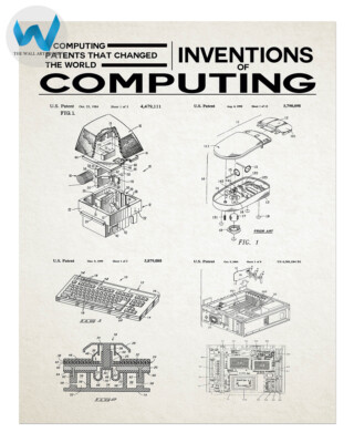 Computerpatente Poster - Computer Erfindungen Wandkunst 12X16/16X20/18X24/24X36