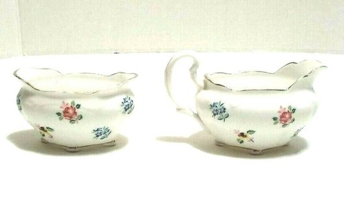 Vintage Royal Stafford Fine Bone China Mini Creamer and Sugar Forget Me Not - Picture 5 of 7